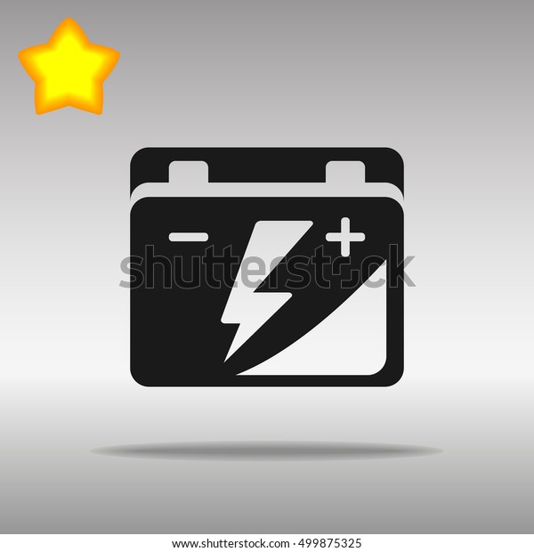 black car battery Icon button logo symbol
concept high quality on the gray
background