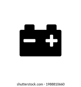 Icono del vector de la batería del coche negro aislado. Símbolo del acumulador de energía de la batería y del acumulador de electricidad Ilustración del vector Ilustración del vector EPS 10
