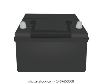 Black car battery. vector illustration