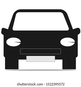 black car with big headlights logo icon