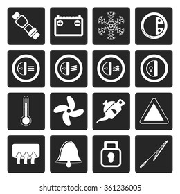 Black Car Dashboard icons -  vector icons set