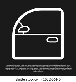 Black Car door icon isolated on black background.  Vector Illustration