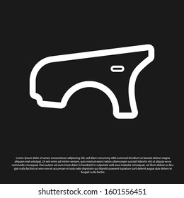 Black Car fender icon isolated on black background.  Vector Illustration