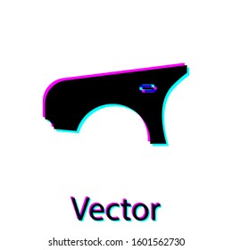 Black Car fender icon isolated on white background.  Vector Illustration