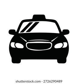schwarzes Auto Vorderansicht Silhouette Vektorgrafik Design