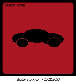 black car. icon. vector design. Flat design style 
