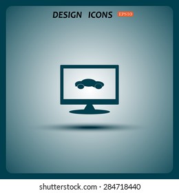black car. icon. vector design