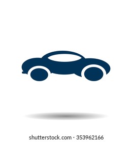 black car icon, vector illustration. Flat design style