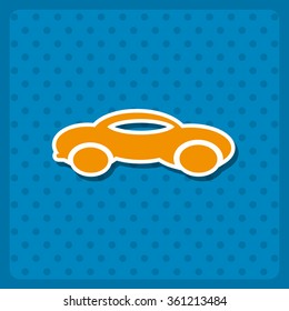 black car icon, vector illustration. Flat design style