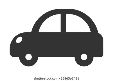 Black Car Illustration – Flat Vector Design for Traffic, Roads, and City Use
