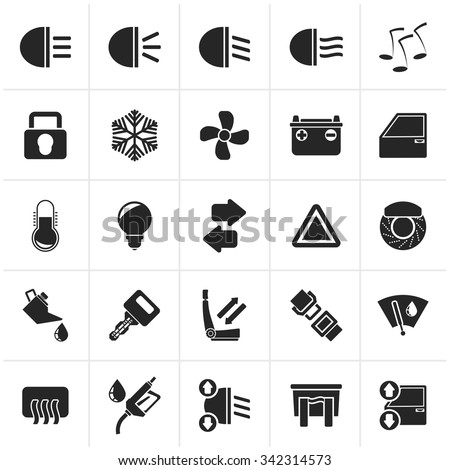Black Car interface sign and icons - vector icon set