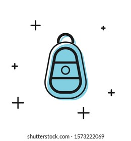 Black Car key with remote icon isolated on white background. Car key and alarm system.  Vector Illustration