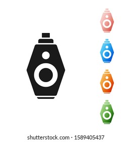 Black Car key with remote icon isolated on white background. Car key and alarm system. Set icons colorful. Vector Illustration