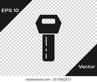 Black Car key with remote icon isolated on transparent background. Car key and alarm system.  Vector