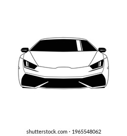 black car logo with a white background