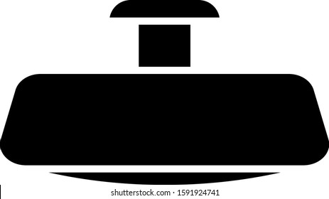 Black Car mirror icon isolated on white background.  Vector Illustration