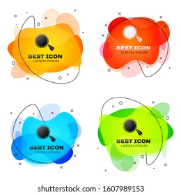Black Car mirror icon isolated on white background. Set abstract banner with liquid shapes. Vector Illustration