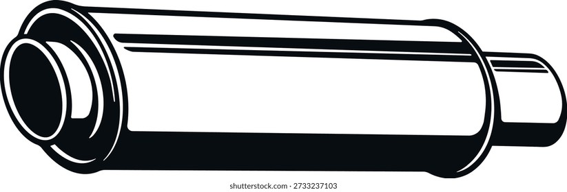 black car muffler, without background