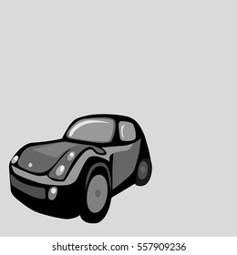 the black car on a gray background