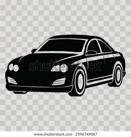 A black car on transparent background