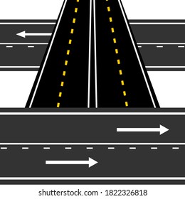 Icono del vector de la carretera del coche negro. Símbolo de la autopista. Señales de carreteras.