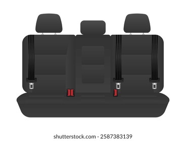 Black Car Seat. Car Interior. Vector Illustration. 