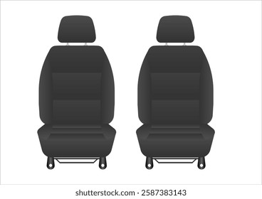 Black Car Seat. Car Interior. Vector Illustration. 