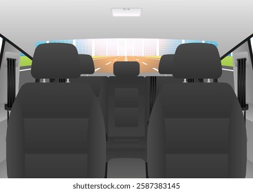 Black Car Seat. Car Interior. Vector Illustration. 