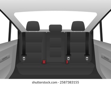 Black Car Seat. Car Interior. Vector Illustration. 