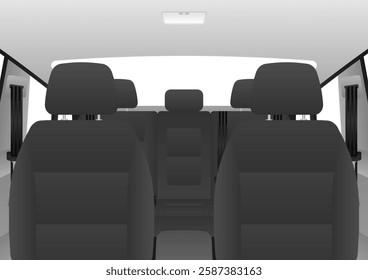 Black Car Seat. Car Interior. Vector Illustration. 