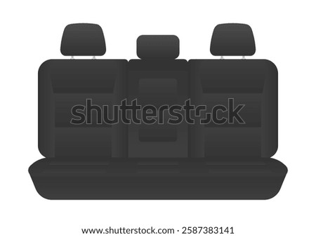 Black Car Seat. Car Interior. Vector Illustration. 