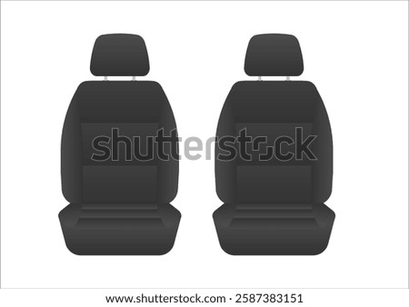 Black Car Seat. Car Interior. Vector Illustration. 