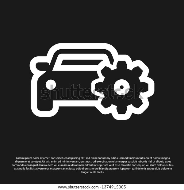 Black Car service\
icon isolated on black background. Auto mechanic service. Mechanic\
service. Repair service auto mechanic. Maintenance sign. Vector\
Illustration