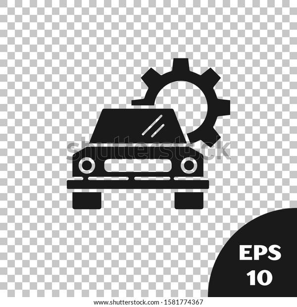 Black Car service icon isolated on
transparent background. Auto mechanic service. Repair service auto
mechanic. Maintenance sign.  Vector
Illustration