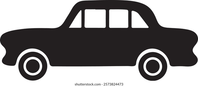 Black car shape silhouette vector