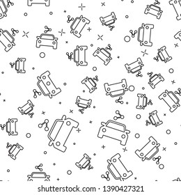 Black Car sharing icon isolated seamless pattern on white background. Carsharing sign. Transport renting service concept. Vector Illustration
