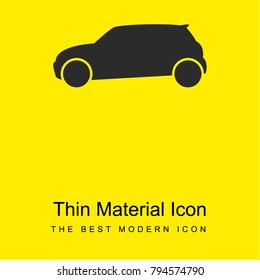 Black car side view bright yellow material minimal icon or logo design