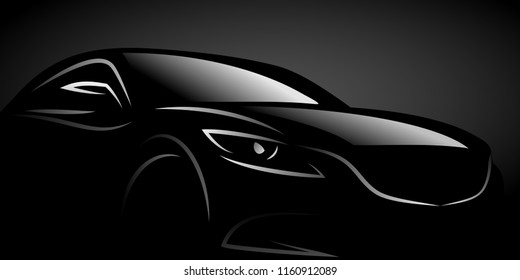 black car silhouette vector