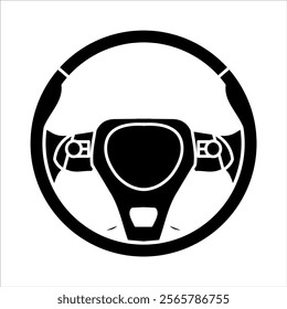 black car steering wheel icon vector graphic design white background. vehicle parts