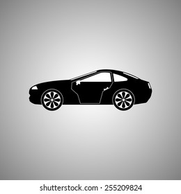 Black car symbol. Vector illustration.