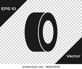 Black Car tire icon isolated on transparent background. Vector.