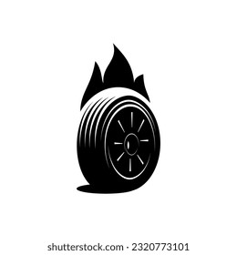 black car tire vector on white background, automotive vector