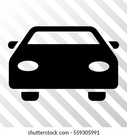 Black Car toolbar pictogram. Vector pictogram style is a flat symbol on diagonal hatch transparent background.