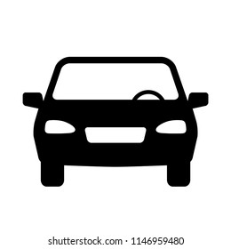 Black car vector icon, isolated object on white background