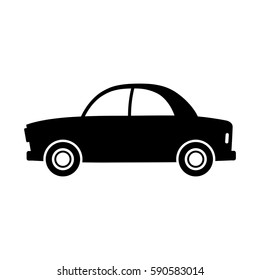 Black car vector icon, isolated object on white background