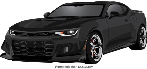Black Car Vector Illustration isolated on white background full editable format