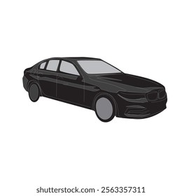 black car vector with white background