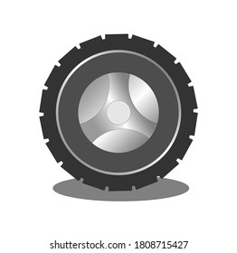 Vector grande de rueda de auto negro