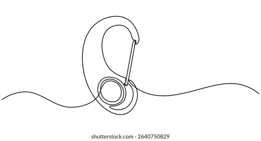 Black Carabiner isolated on white background, Metal Clip, Isolated carabiner, carabiner for carrying keys isolated from the background, Orange Carabiner isolated on white