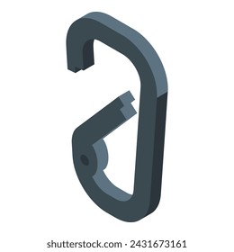 Black carbine icon isometric vector. Camping adventure. Lock steel equipment